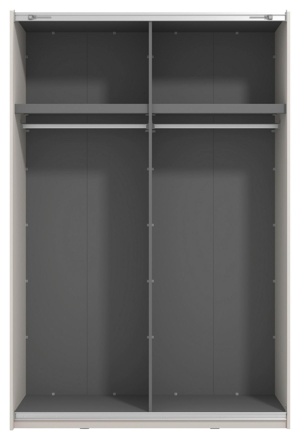 Schwebetürenschrank Gard Kaschmirfarben - Kaschmir/Schwarz, KONVENTIONELL, Holzwerkstoff/Metall (195/217/61cm) - Based