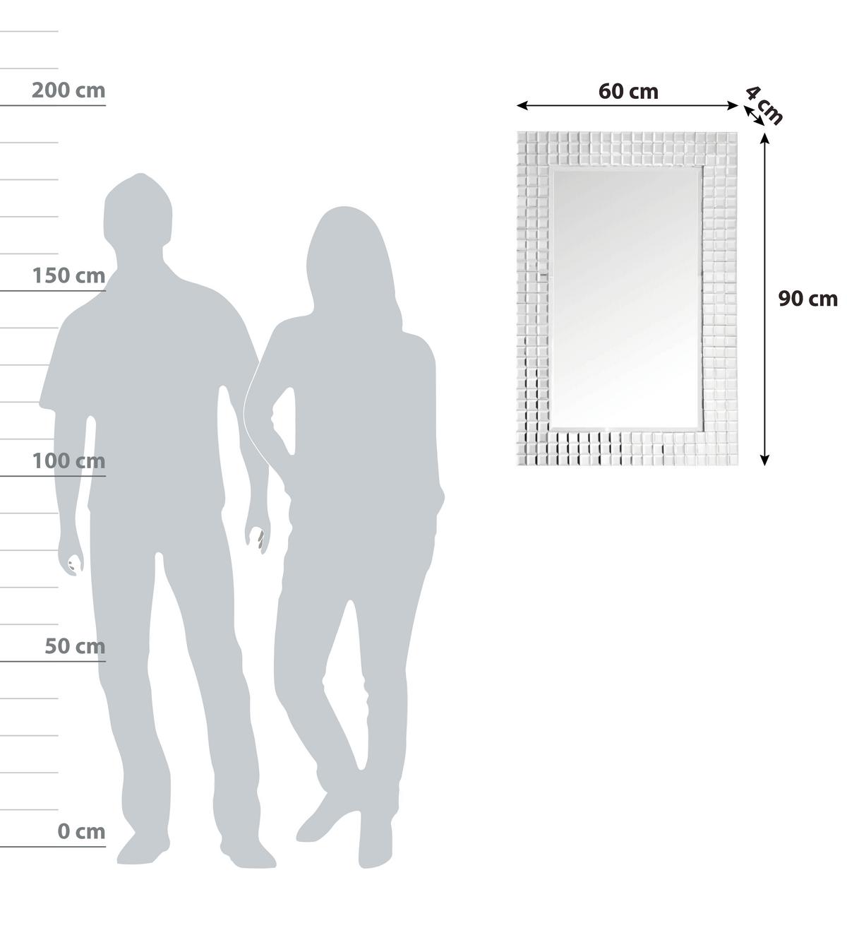 WANDSPIEGEL WKUW5 - Silberfarben, Basics, Glas/Metall (60/90/4cm) - Kayoom