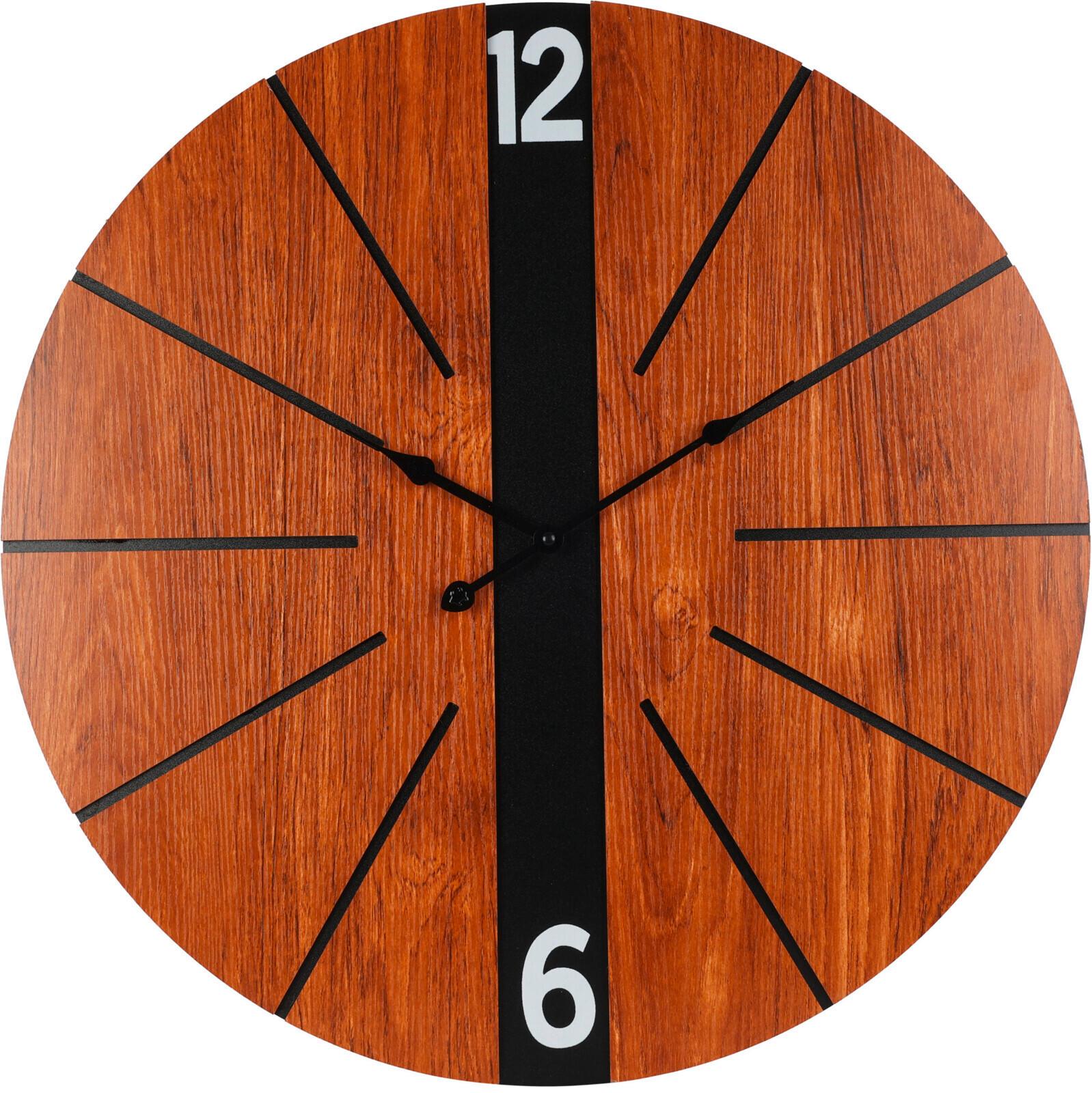 Falióra Woody - barna/fekete, Trend, faalapú anyag (60/46/3,5cm)