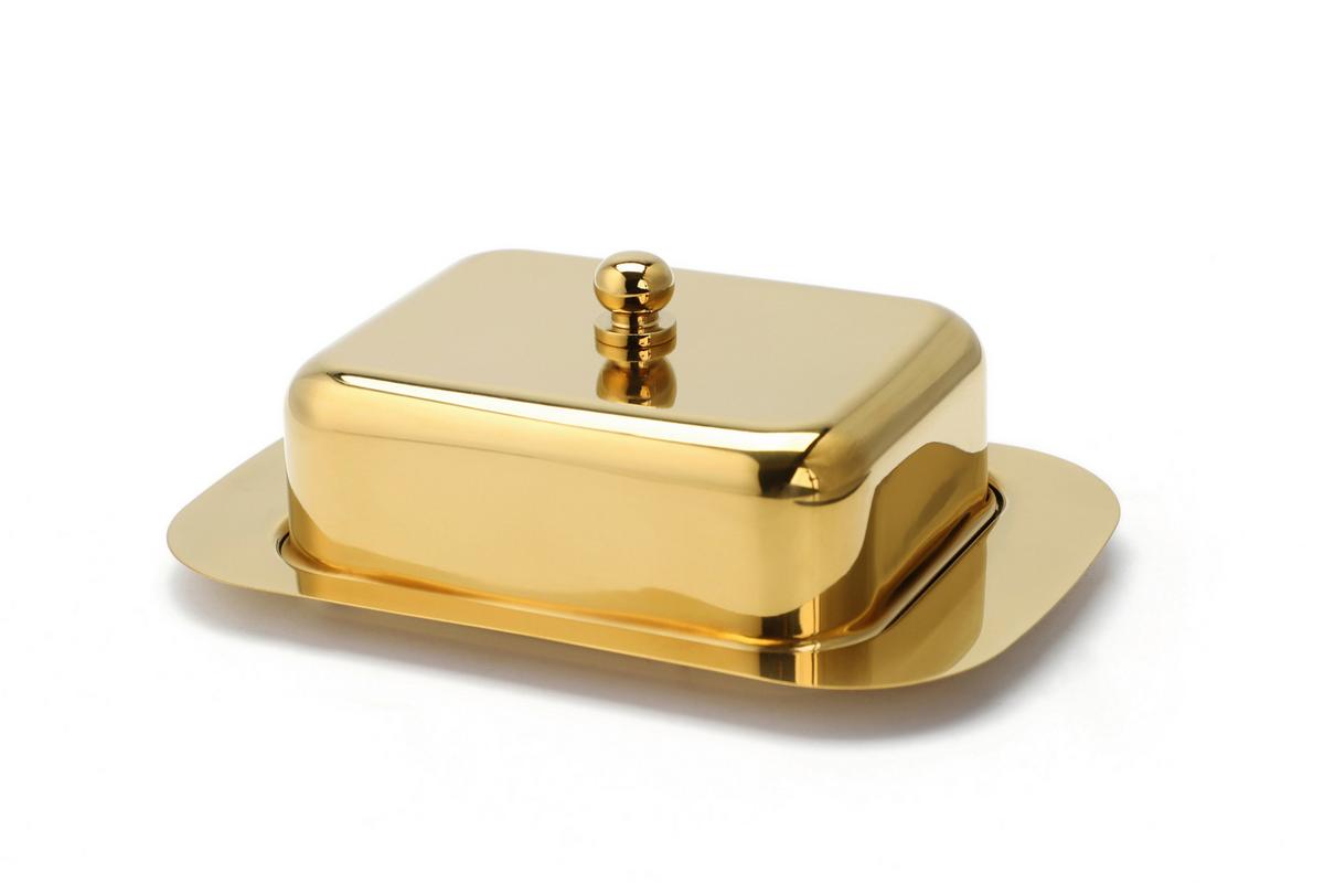 Posodica Za Maslo Butterdose, Zlata - zlate barve, Basics, kovina (18,5/12,2/7cm) - Echtwerk
