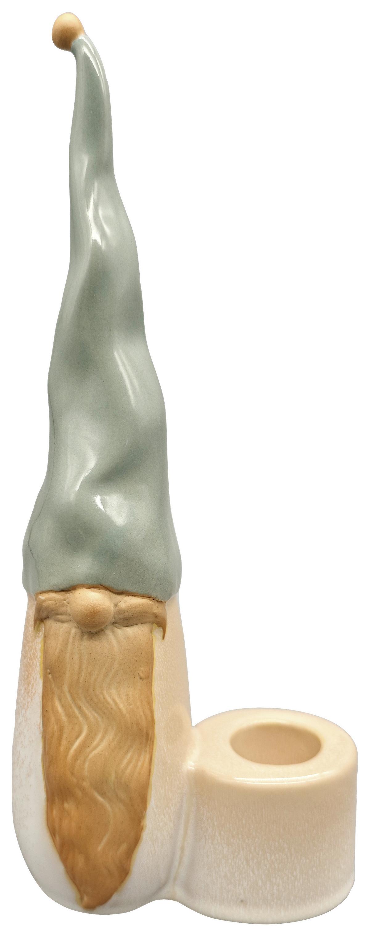 Dekohaus Marie Grün/Weiß ca. 20cm - Weiss/Grün, Konventionell, Keramik (8,3/20/5cm) - Mömax