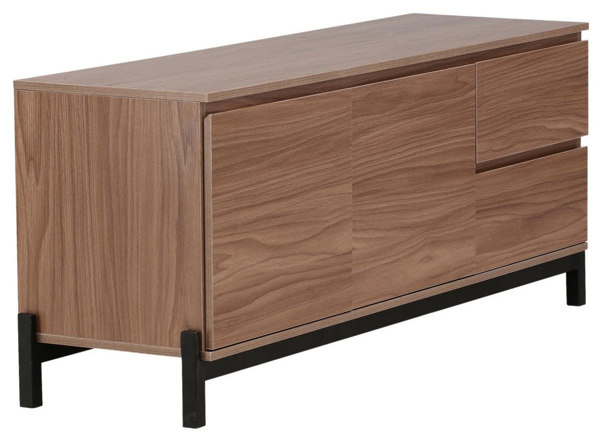 SIDEBOARD CORPUS - Nussbaumfarben/Schwarz, Design, Holz/Holzwerkstoff (135/56/40cm) - Livetastic