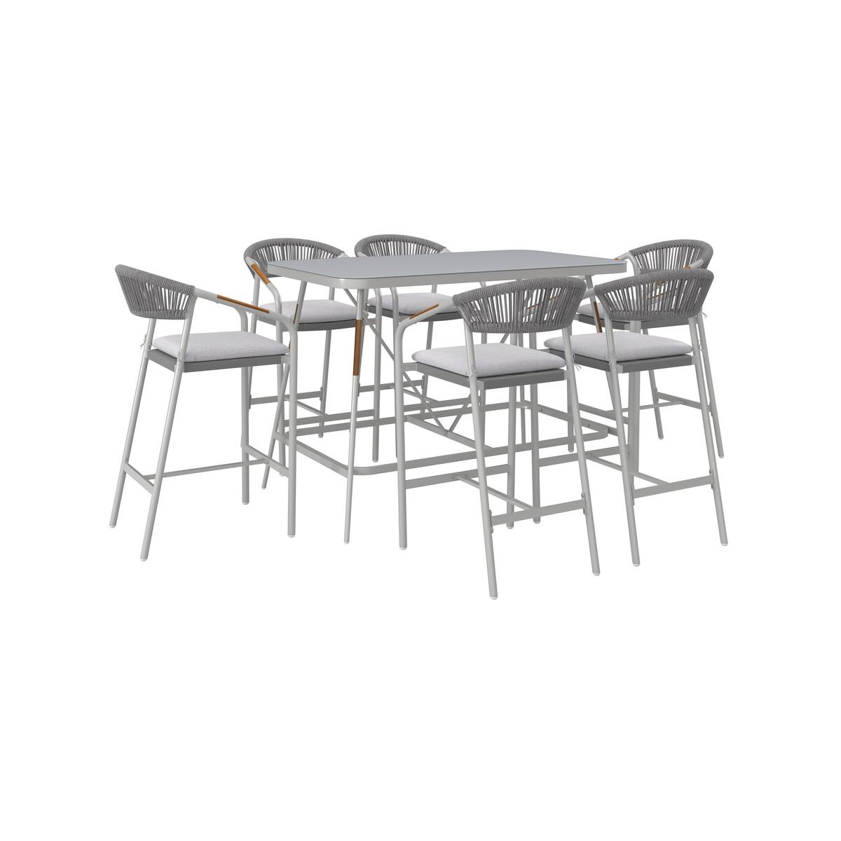 Set grădină Allonso - gri deschis/culoare natur, Modern, plastic/sticlă - Bessagi Garden