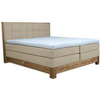 Boxspringbett Cloud Beige ca. 160x200cm - Eichefarben/Beige, KONVENTIONELL, Holz/Holzwerkstoff (160/200cm) - Premium Living