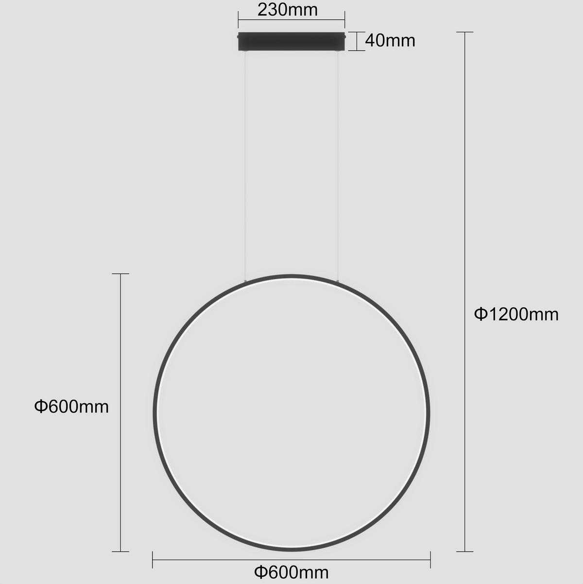Led-hängeleuchte Lp-999/1w Bk Mirror - Schwarz, Design, Metall (120/60/5cm)
