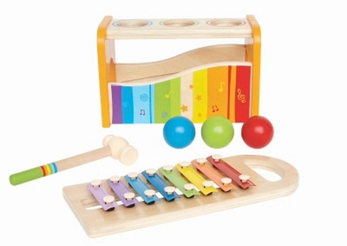 Xilofon És Kalapálós Játék Hape - többszínű, Basics, műanyag/faalapú anyag (24,0/15,0/13,5cm) - Hape
