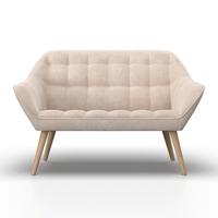 Dvosjed Monique - prirodne boje/bež, Moderno, drvo/metal (126/74/76cm) - Bessagi Home