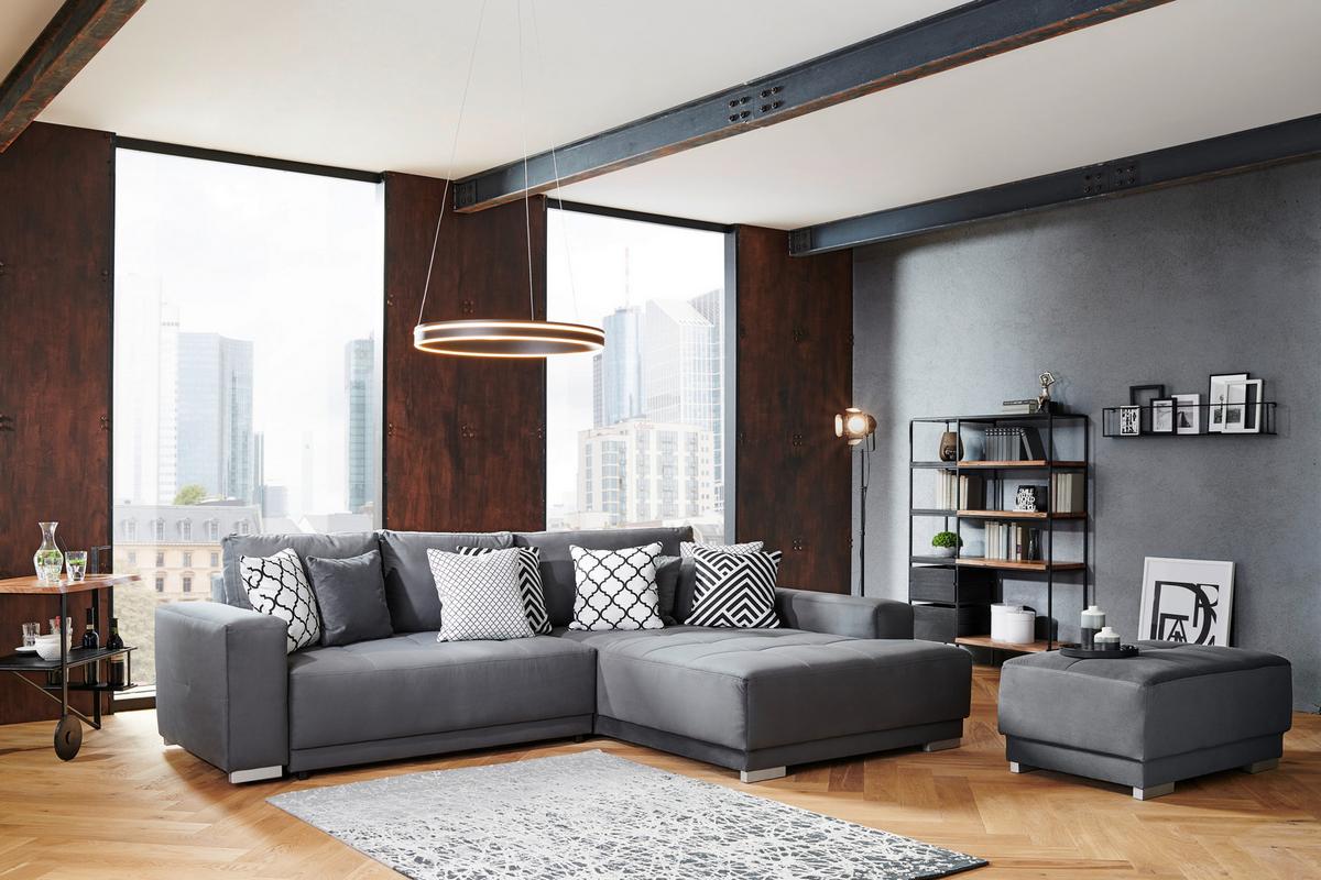 Sarokkanapé Rocky - szürke, Design, textil (195/293cm) - Mömax
