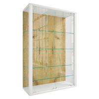 Hängevitrine Udina Honigeiche/Weiß - Honigeiche/Klar, Design, Glas/Holzwerkstoff (59/91/25cm) - Livetastic