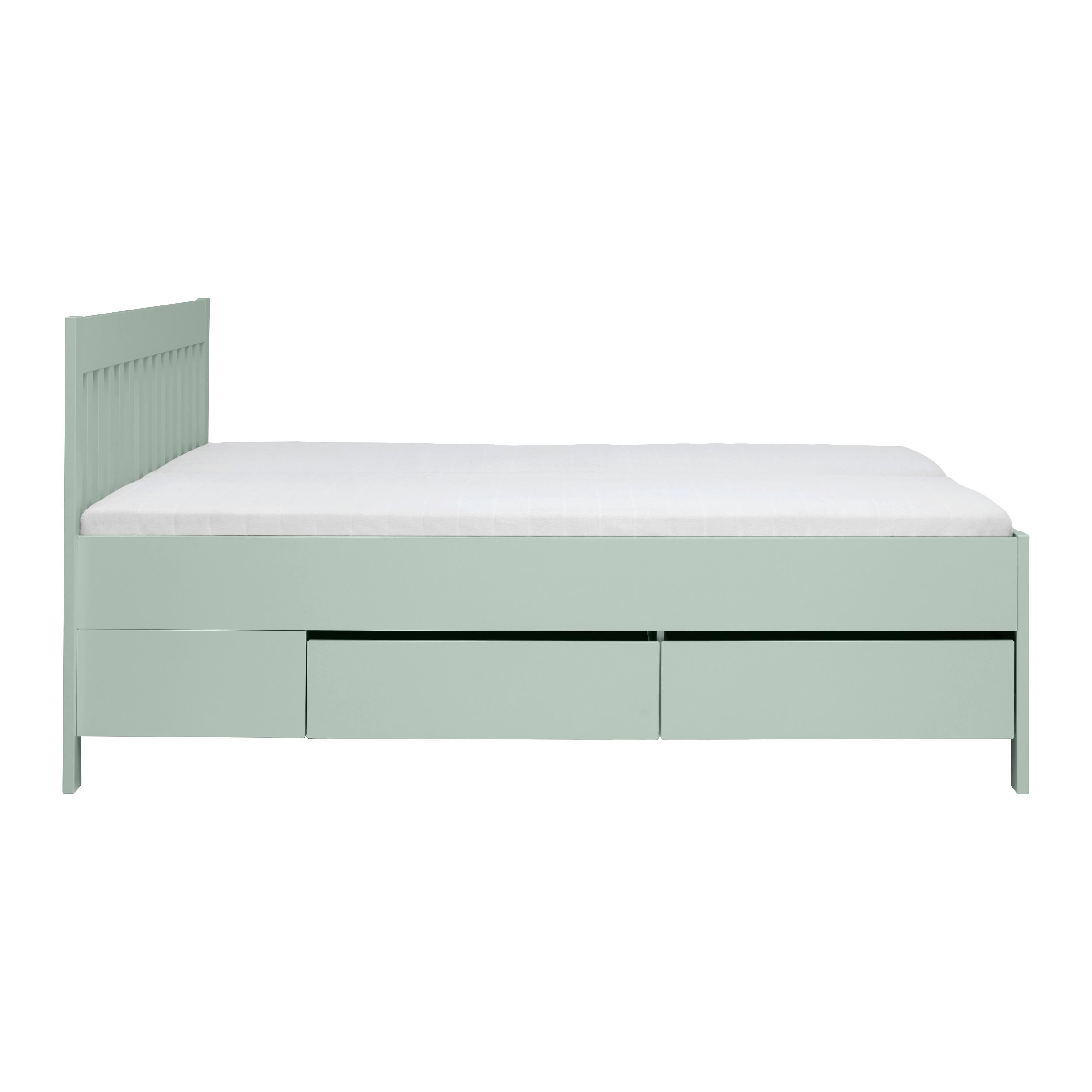 SÄNG MED FÖRVARING NIZZA - Graugrün, Romantik / Lanthus, trä (160/200cm) - Mömax