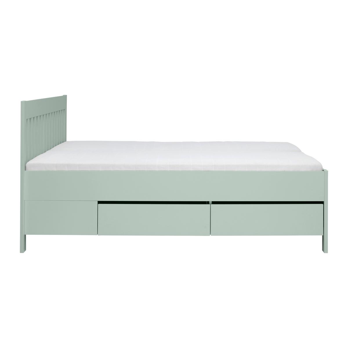 PAT CU SPAțIU DE DEPOZITARE NIZZA - verde gri, Romantik / Landhaus, lemn (160/200cm) - Zandiara