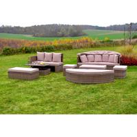 Gartenset Riva Naturfarben - Naturfarben, MODERN, Kunststoff/Metall (180/147/183cm) - Gardenson