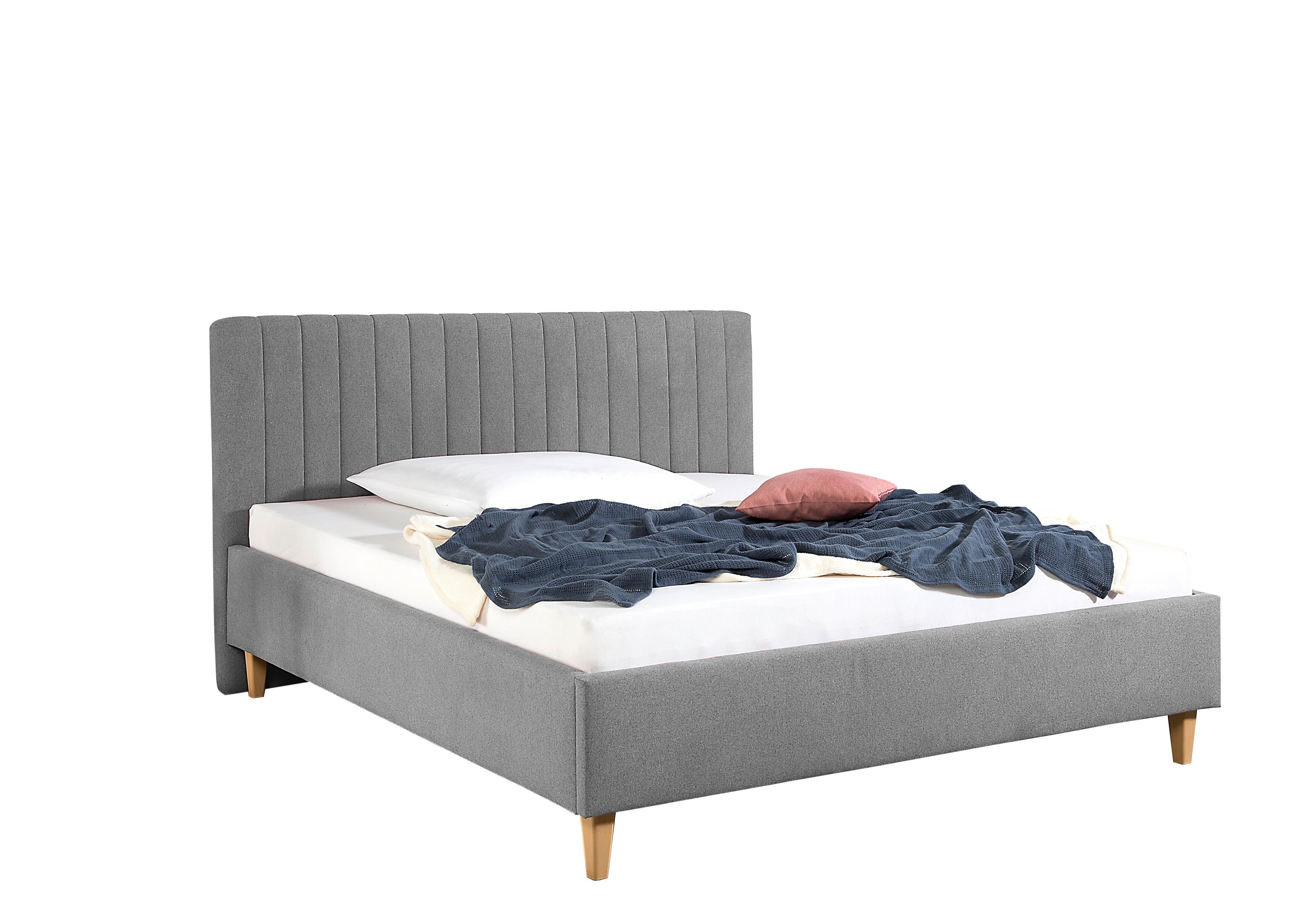 Polsterbett Sierro Grau ca. 160x200 cm - Naturfarben/Grau, MODERN, Holz/Textil (160/200cm) - Livetastic