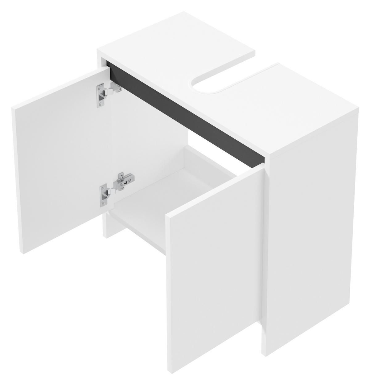 SZAFKA POD UMYWALKĘ SLITO - antracytowy/biały, Basics, materiał drewnopochodny (60/55/28cm) - MID.YOU