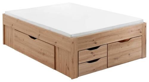 Staumraumbett Noah in Eiche Artisan ca. 140x200cm - Eiche Artisan, KONVENTIONELL, Holzwerkstoff (140/200cm) - Mömax
