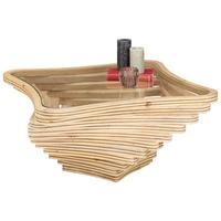 Măsuță de cafea Twister - culoare natur, Lifestyle, sticlă/lemn (83/83/42cm) - Premium Living