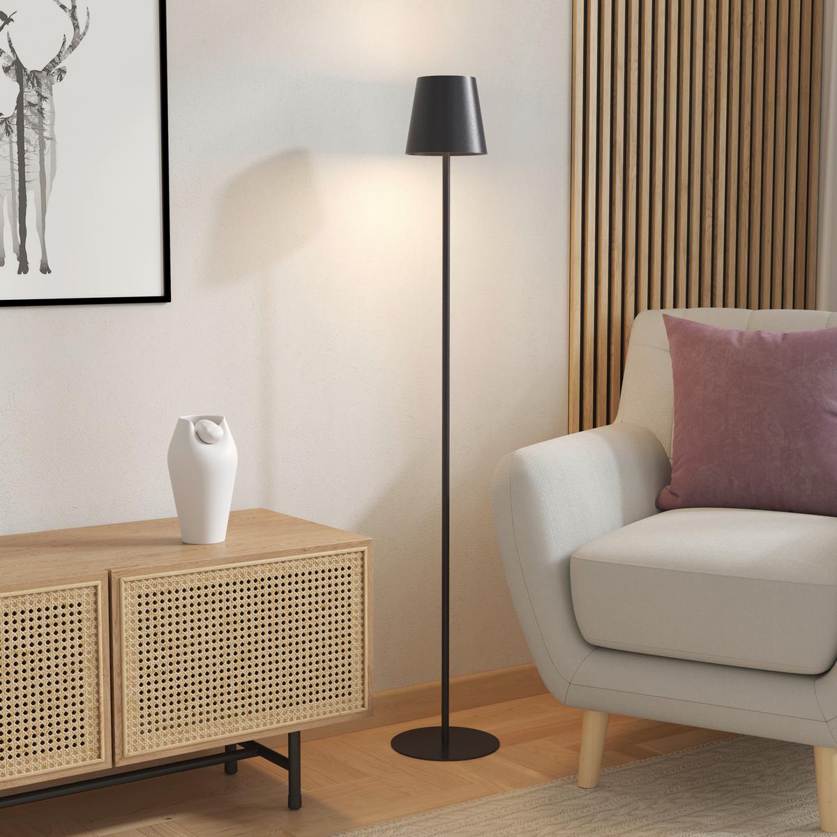 AKUMULATOROWA LAMPA STOJĄCA FORT LAUDERDALE *SBN* - czarny, Konventionell, tworzywo sztuczne/metal (22/130cm) - Novel