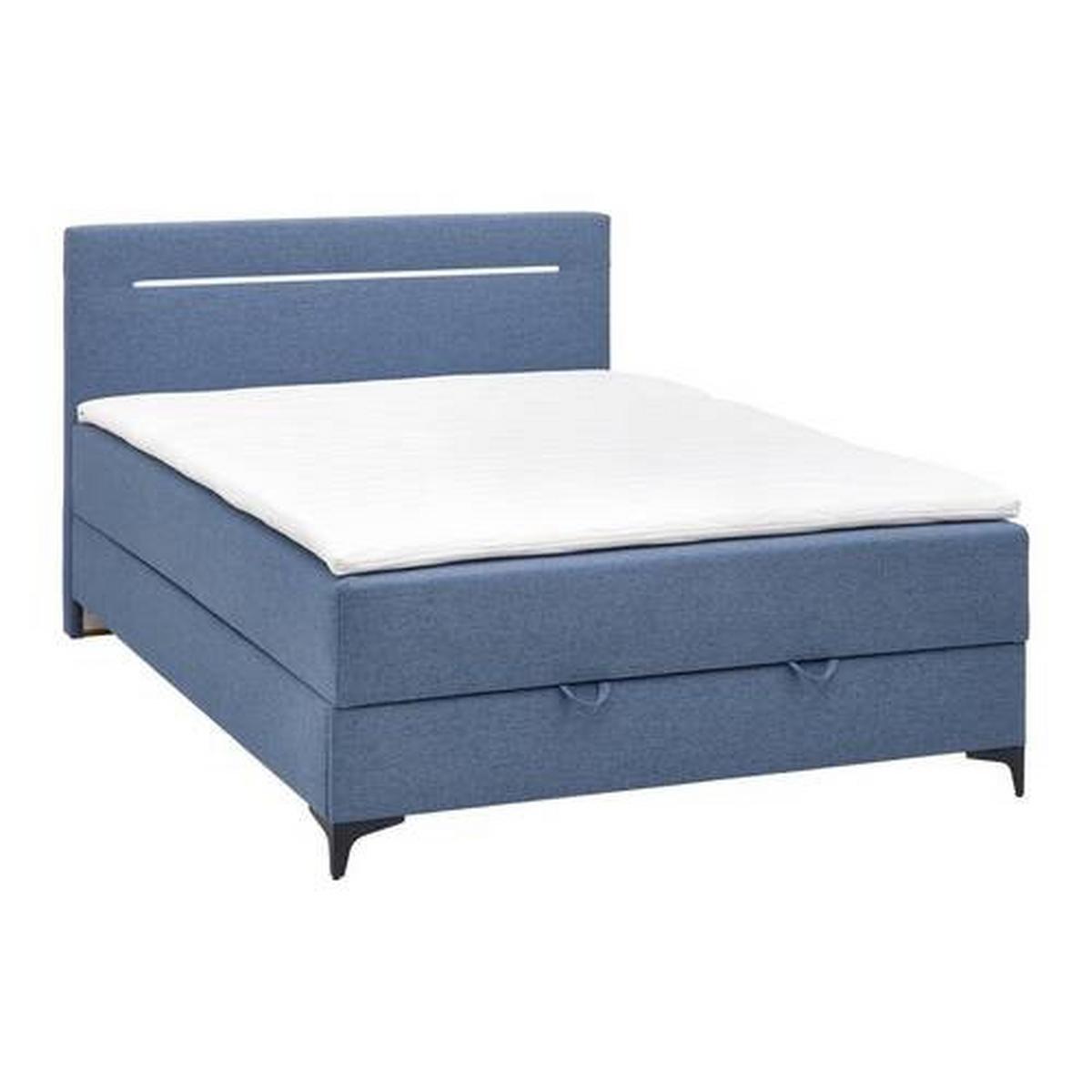 PAT TIP BOXSPRING JERRY - albastru închis, Konventionell, textil (140/200cm) - Mömax