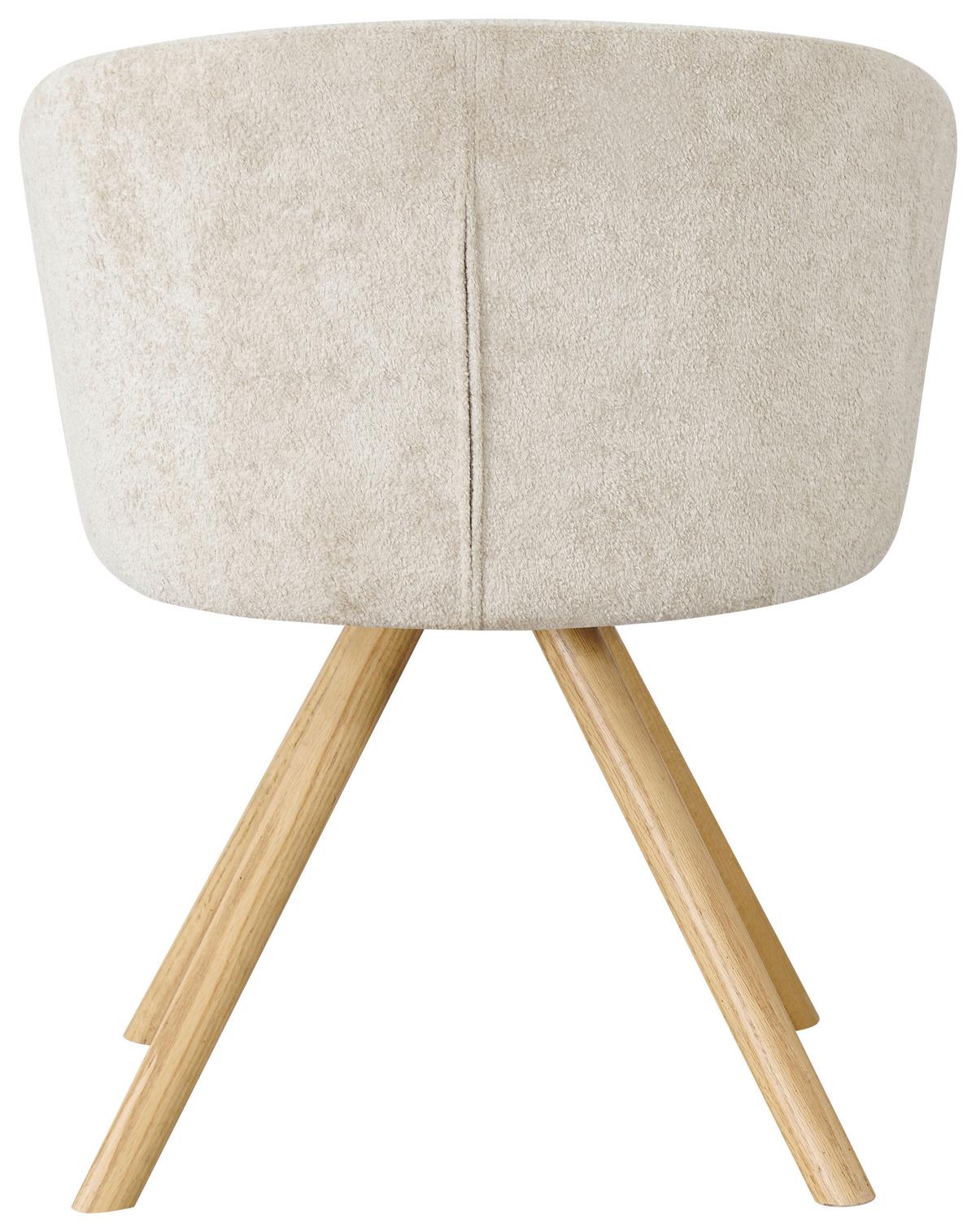 Stuhl Frida Beige/eichefarben - Eichefarben/Beige, Modern, Holz/Textil (57/76/57cm) - Mömax