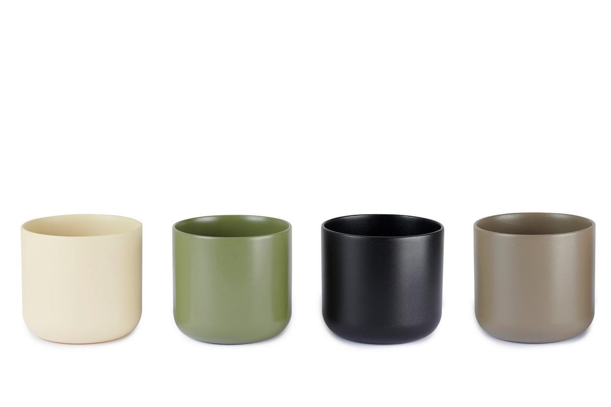 Mască pentru ghiveci Luis - verde închis/alb, Modern, ceramică (24,5/24cm) - Mömax