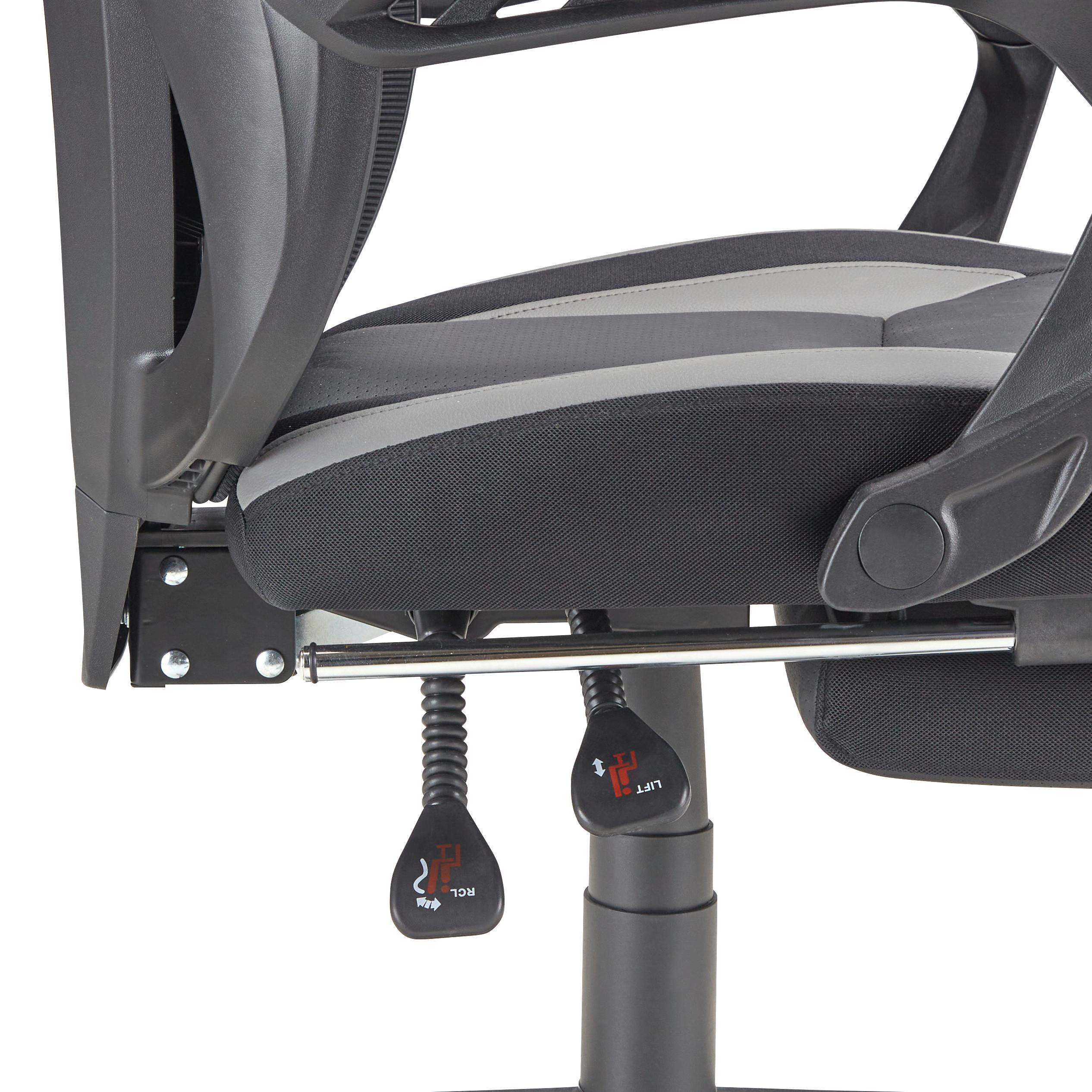 KONTORSSTOL CLIO -EXKLUSIV- - grå/svart, Modern, metall/textil (64/110-117-5/60,5cm) - Mömax