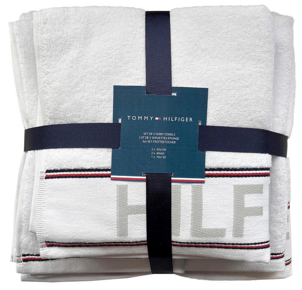 ZESTAW RĘCZNIKÓW FROTTE DEGREE WHITE - biały, Basics, tkanina - Tommy Hilfiger