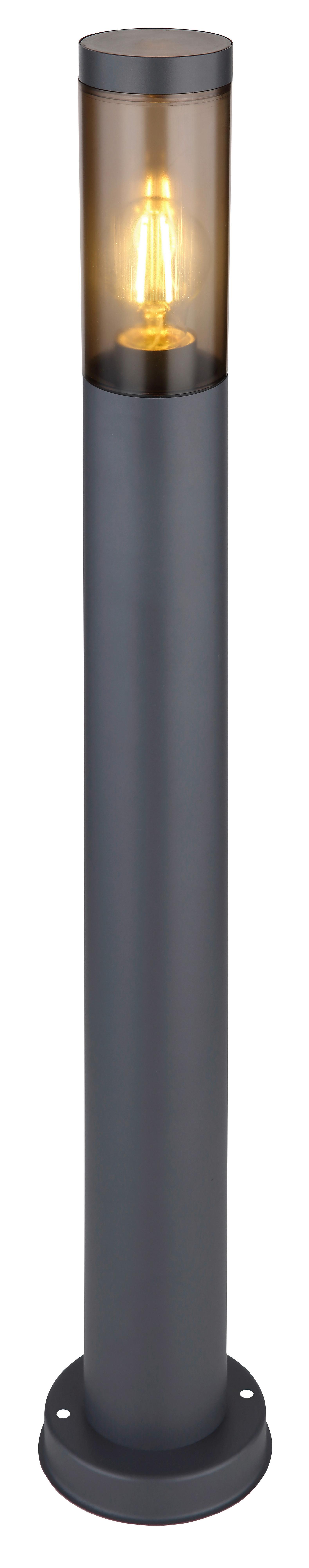 Außenleuchte Boston in Grau/Anthrazit max. 23 Watt - Anthrazit/Grau, Design, Kunststoff/Metall (12,7/12,7/80cm) - Globo