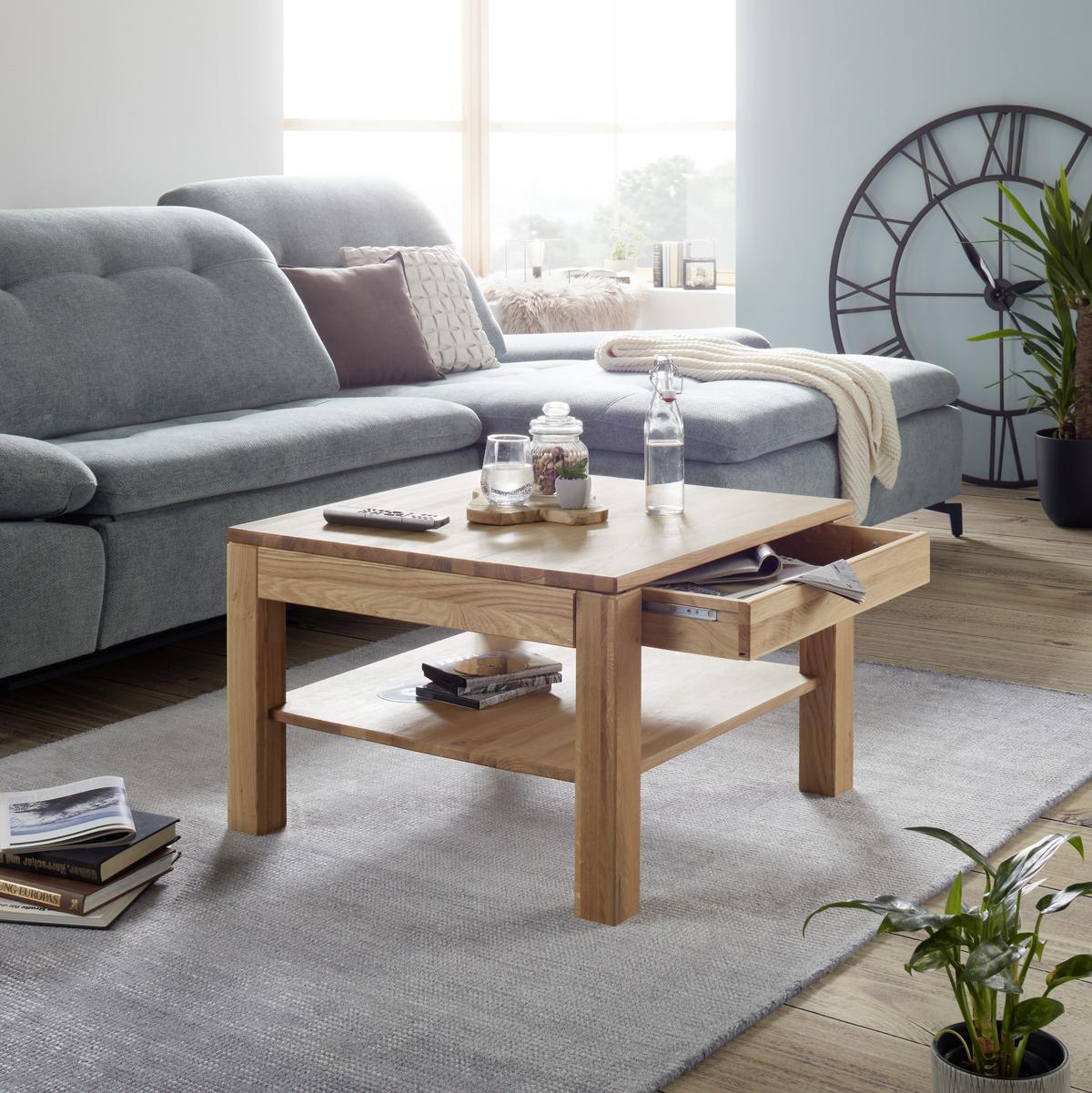 Klubska Mizica V Barvi Hrasta Costa Rica - barve hrasta, Konvencionalno, les (75/75/47cm) - Modern Living