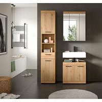 Badezimmer Scout Eiche Artisan 3-teilig - Schwarz/Eiche Artisan, Trend, Glas/Holzwerkstoff (97cm) - MID.YOU