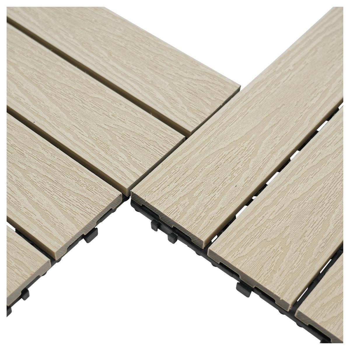 PŁYTKA TARASOWA PREMIUM 6-CZĘŚCIOWY - szarobiały, Konventionell, materiał drewnopochodny (30/60/2,1cm) - Ambia Garden