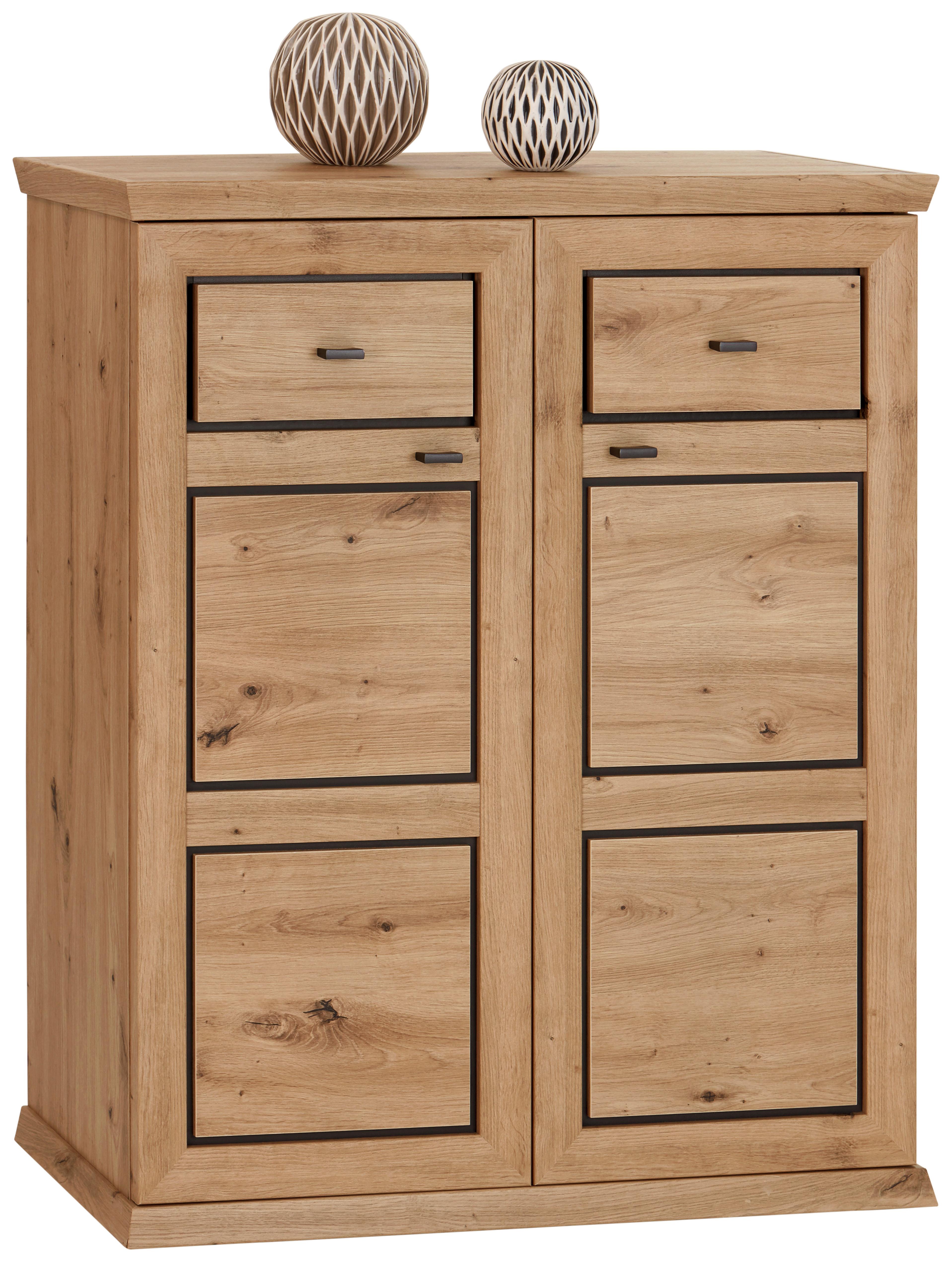 Komoda Harvey - barve hrasta/antracit, Trendi, kovina/leseni material (90,2/108,5/38,5cm) - Mömax