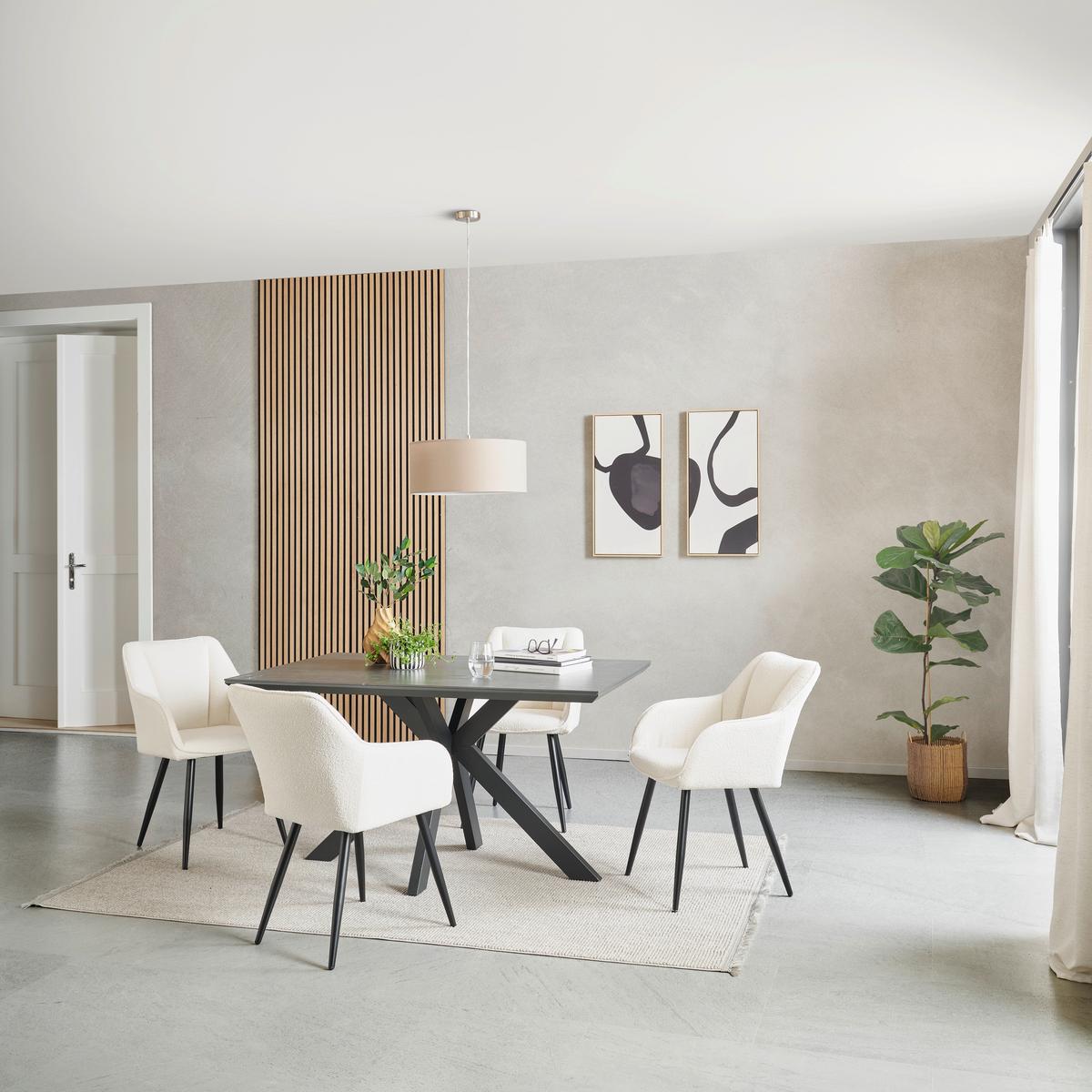 Jedilna Miza Steve 2, Črna, 140x90 Cm - črna, Moderno, kovina/leseni material (140/76/90cm)