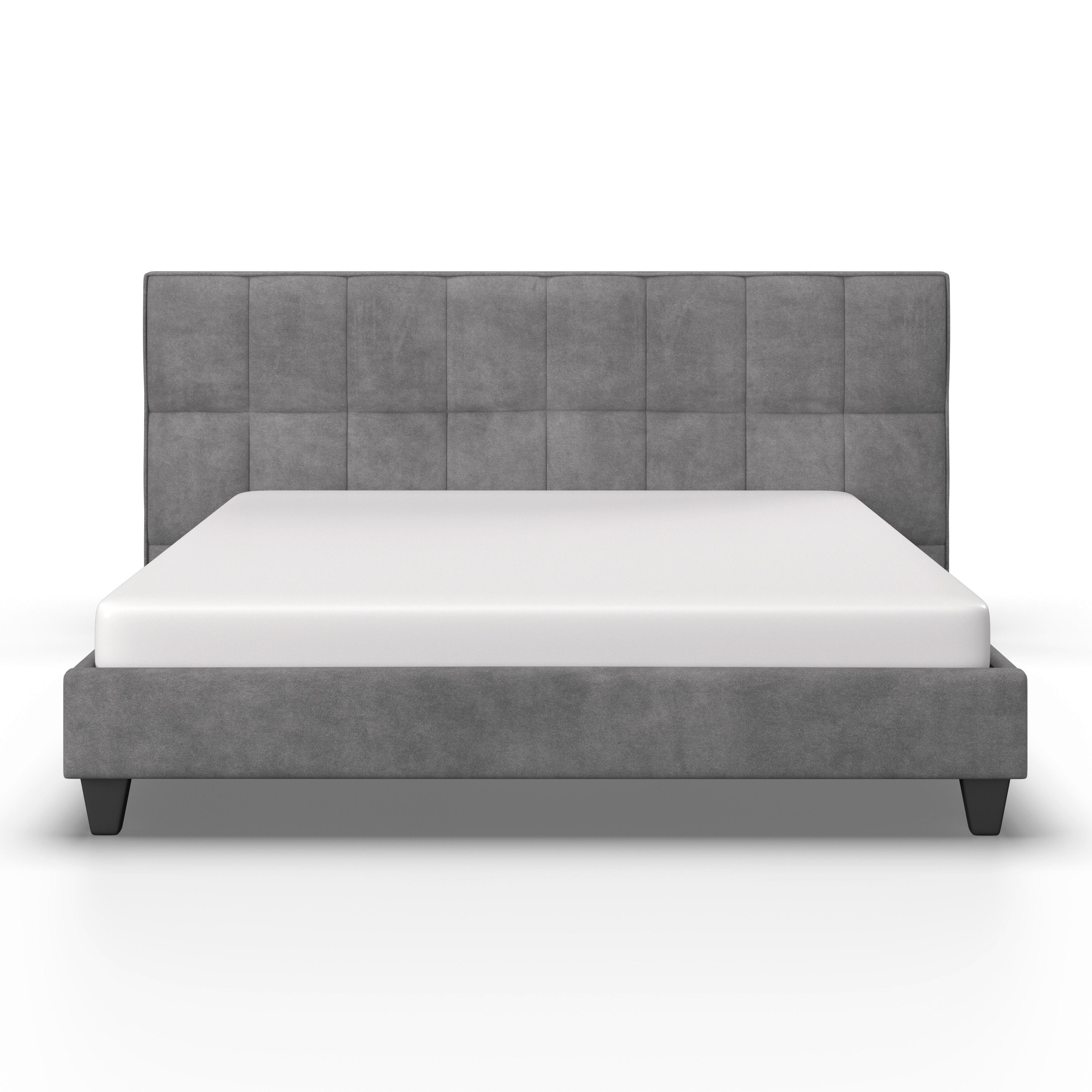 STOPPAD SÄNG VALERIA - grå/svart, Modern, trämaterial/trä (180/200cm) - Bessagi Home