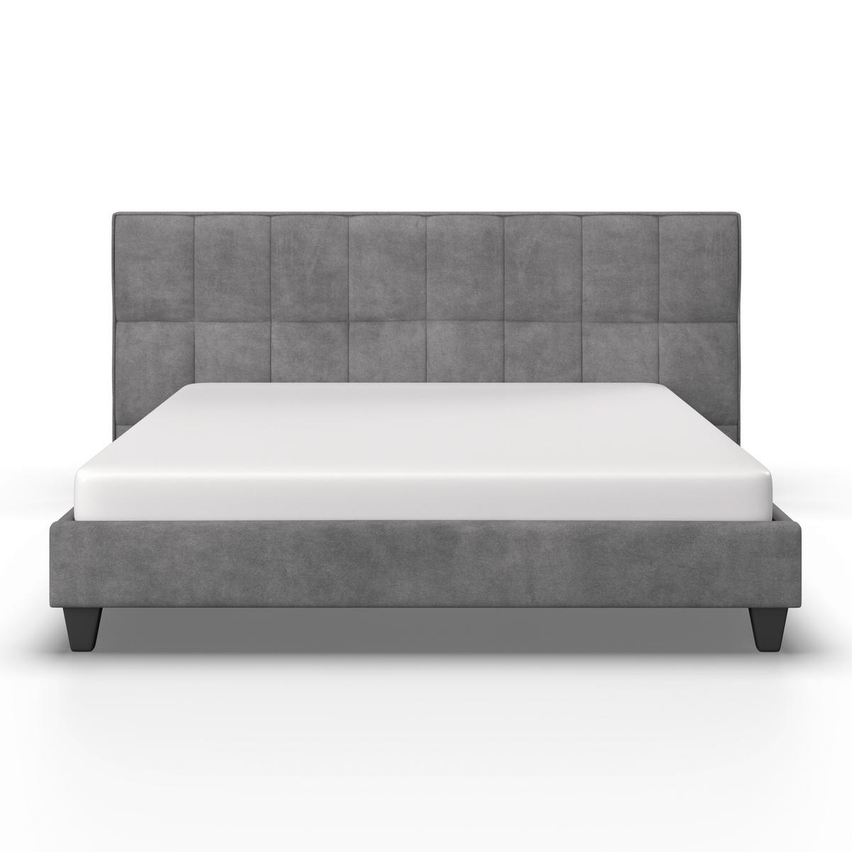 Pat tapițat Valeria cca 180X200 cm gri - gri, Modern, lemn/textil (180/200cm) - Bessagi Home