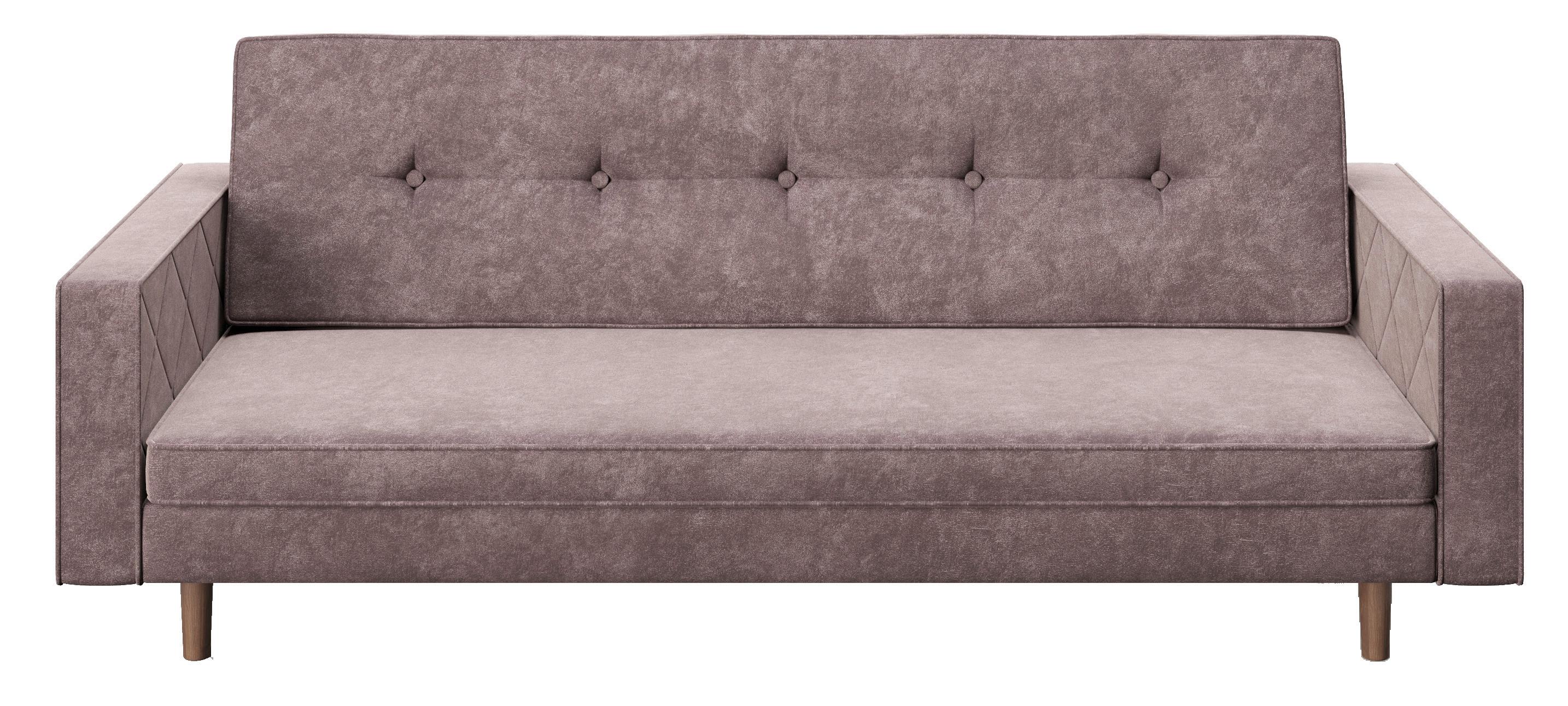 PLAYBOY Schlafsofa Shirley ca. 200x80 cm Samt Rosa - Rosa/Braun, KONVENTIONELL, Holz/Textil (200/80/81cm) - Playboy