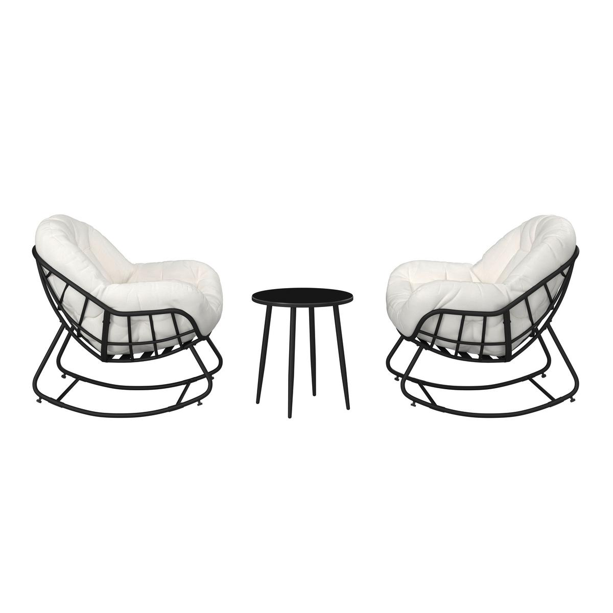 Set balcon Isabel - crem/negru, Modern, metal/textil - Bessagi Garden