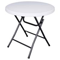 Gartentisch Mufaro ca. 80x76 cm Schwarz/Weiß - Schwarz/Weiß, Basics, Kunststoff/Metall (80/76cm) - Gardenson