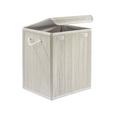 Wäschetonne Bamboo White in Weiß aus Holz - Weiß, Holz (37/28/40cm) - MÖMAX modern living