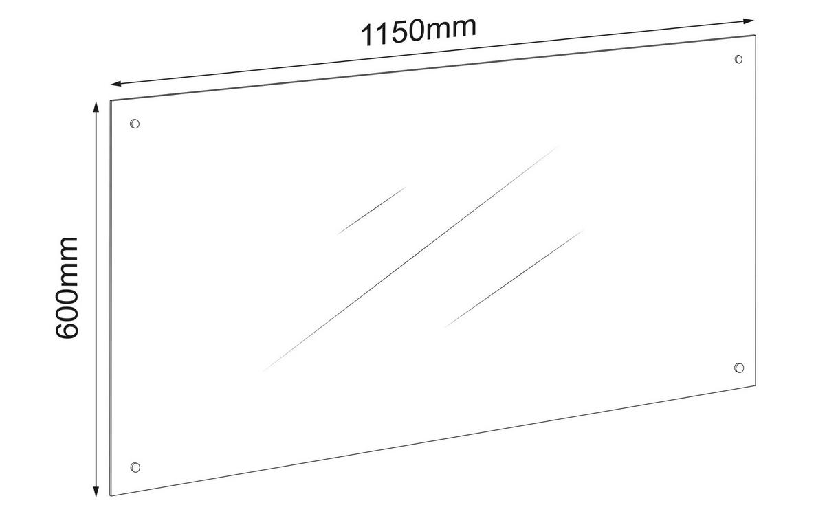 Küchenrückwand Esilo - Klar, Trend, Glas (115/60cm) - MID.YOU