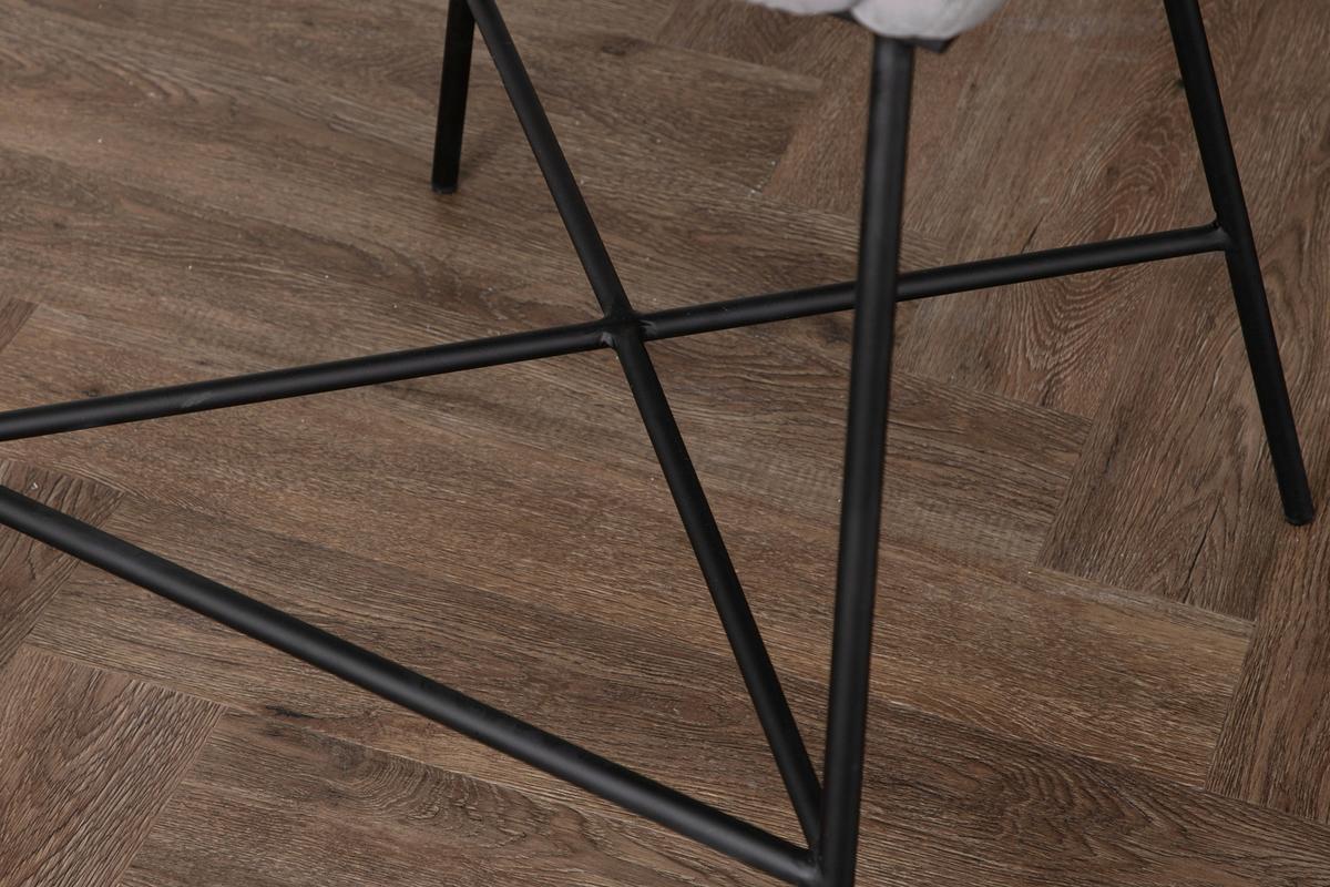 Barhocker Velvet VELVET - Dunkelgrau/Schwarz, Design, Textil/Metall (58,5/97/57cm) - Livetastic