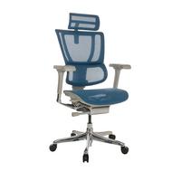 Drehstuhl Ergohuman Slim Blau ca. 69x116-138x66cm - Blau/Silberfarben, Basics, Kunststoff/Textil (69/116-138/66cm) - MID.YOU