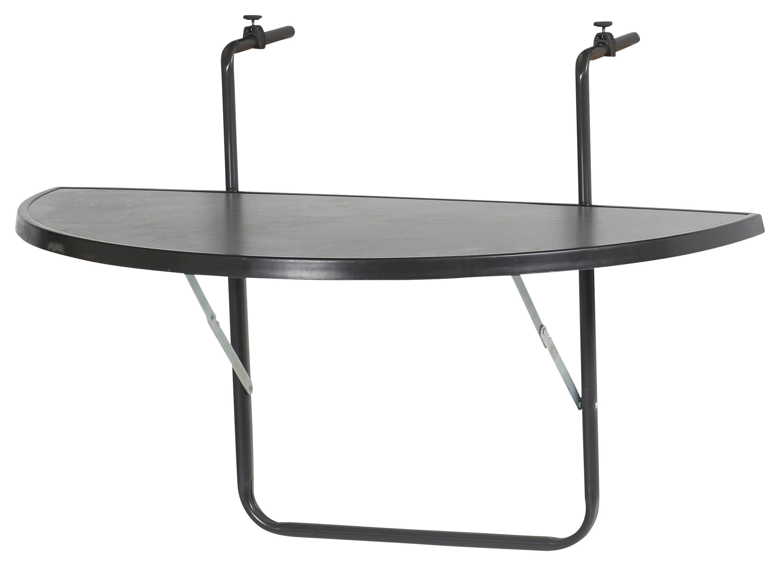 Balkonklapptisch ca. 50x100 cm Anthrazit - Anthrazit, Basics, Holzwerkstoff/Metall (50/100/20cm) - Gardenson
