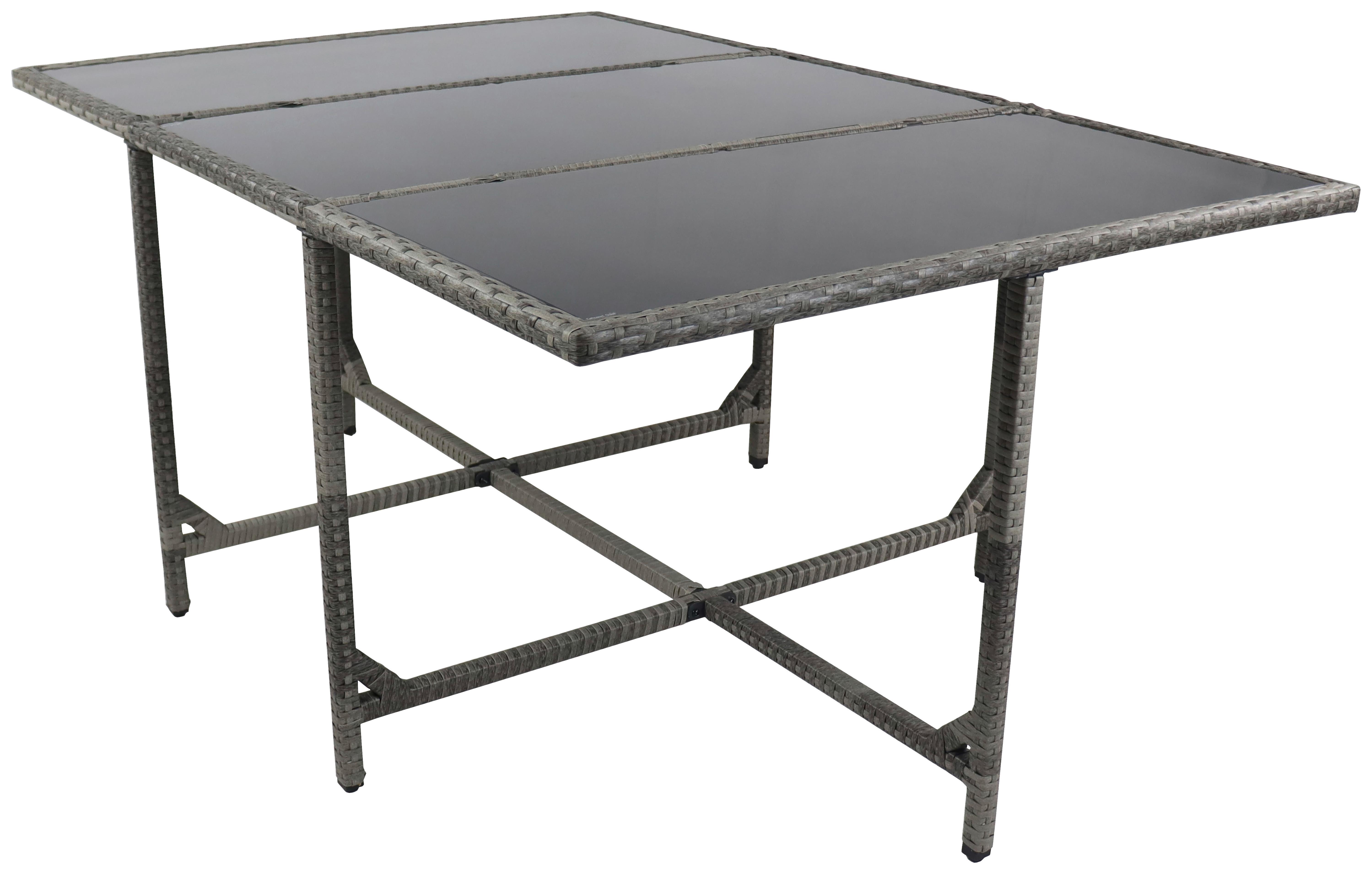 Gartentisch Raloso ca. 170x110x72 cm Grau - Grau, MODERN, Glas/Kunststoff (170/110/72cm) - Ambia Garden