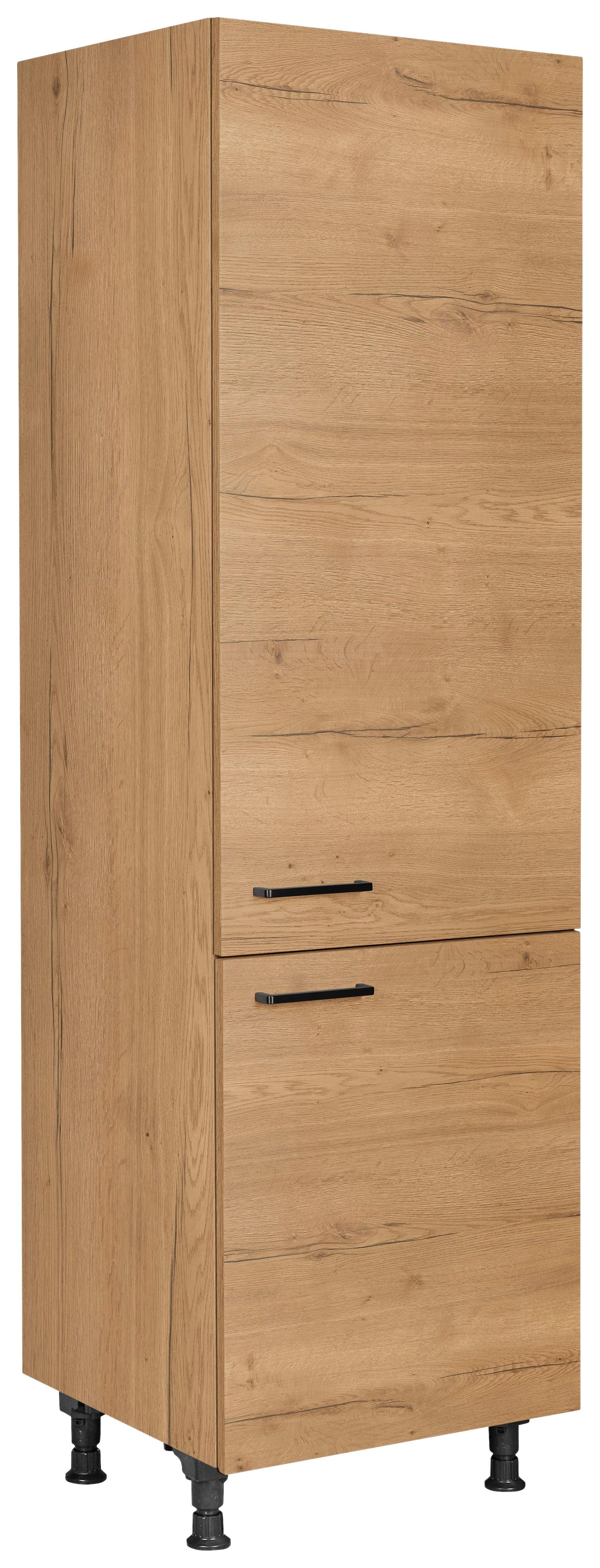 Geräteumbauschrank Structura Eiche - Eichefarben/Schwarz, MODERN, Holzwerkstoff/Metall (60/216,6/58cm) - Nobilia