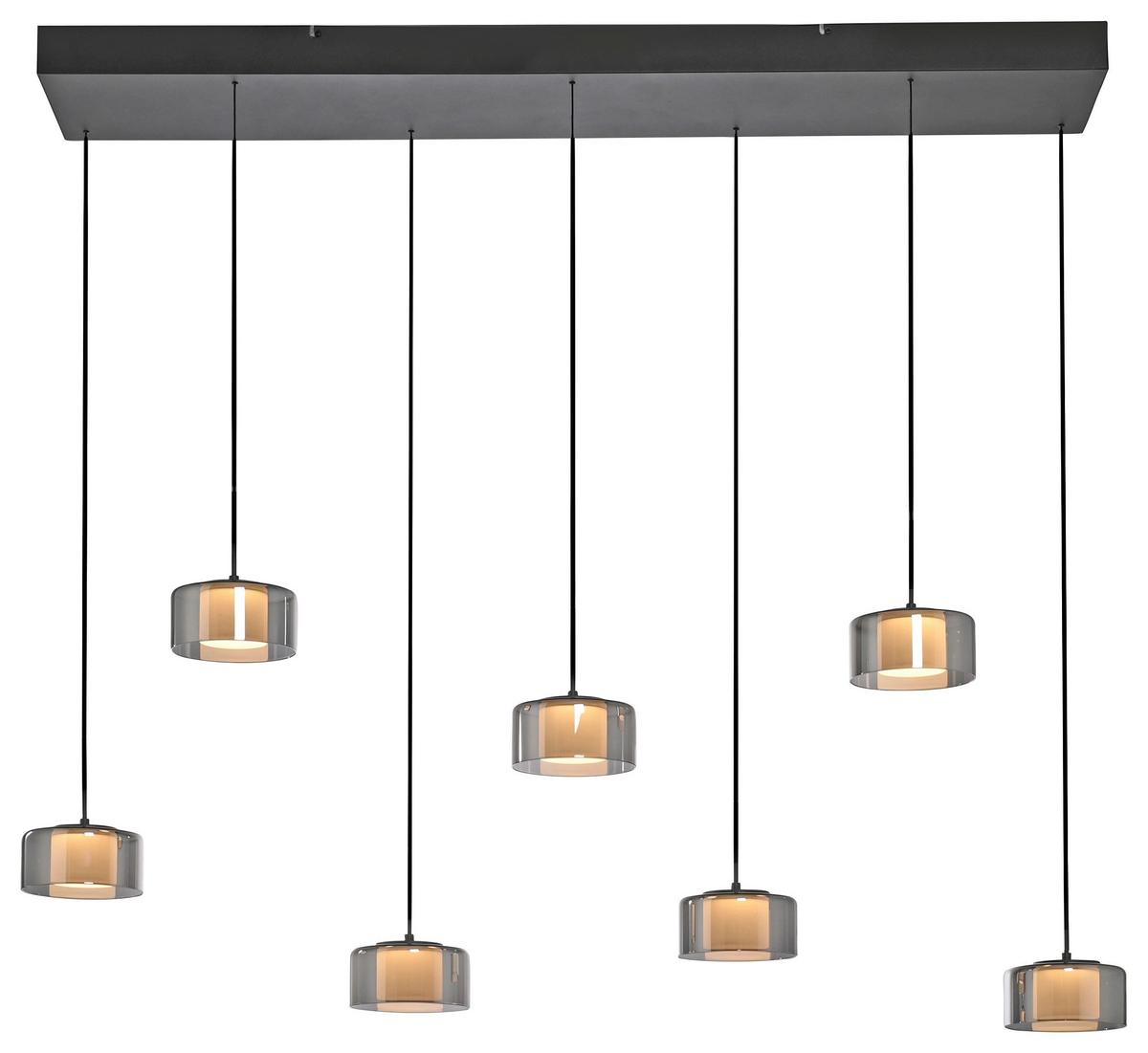 LAMPA WISZĄCA LED 2115-18 - czarny, Design, tworzywo sztuczne/metal (126/21/180cm) - Paul Neuhaus