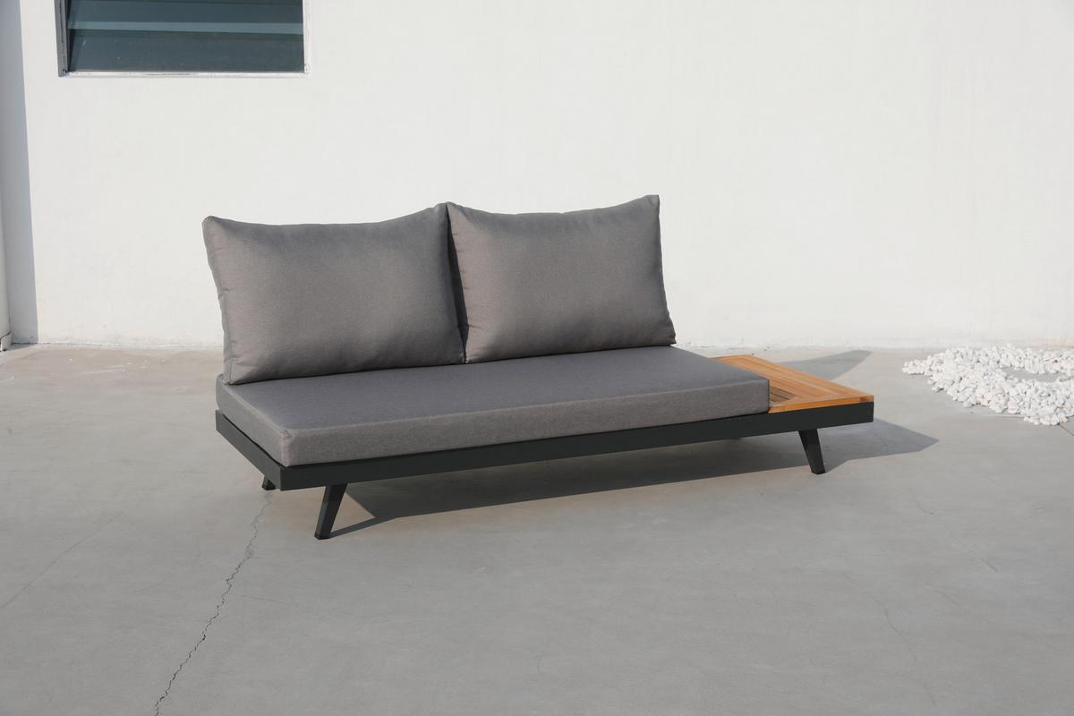 Lounge Garnitura Naxos, Antracit, 3-Delni Set - barva tikovine/srebrne barve, Basics, kovina/tekstil (175/175cm) - Gardenson