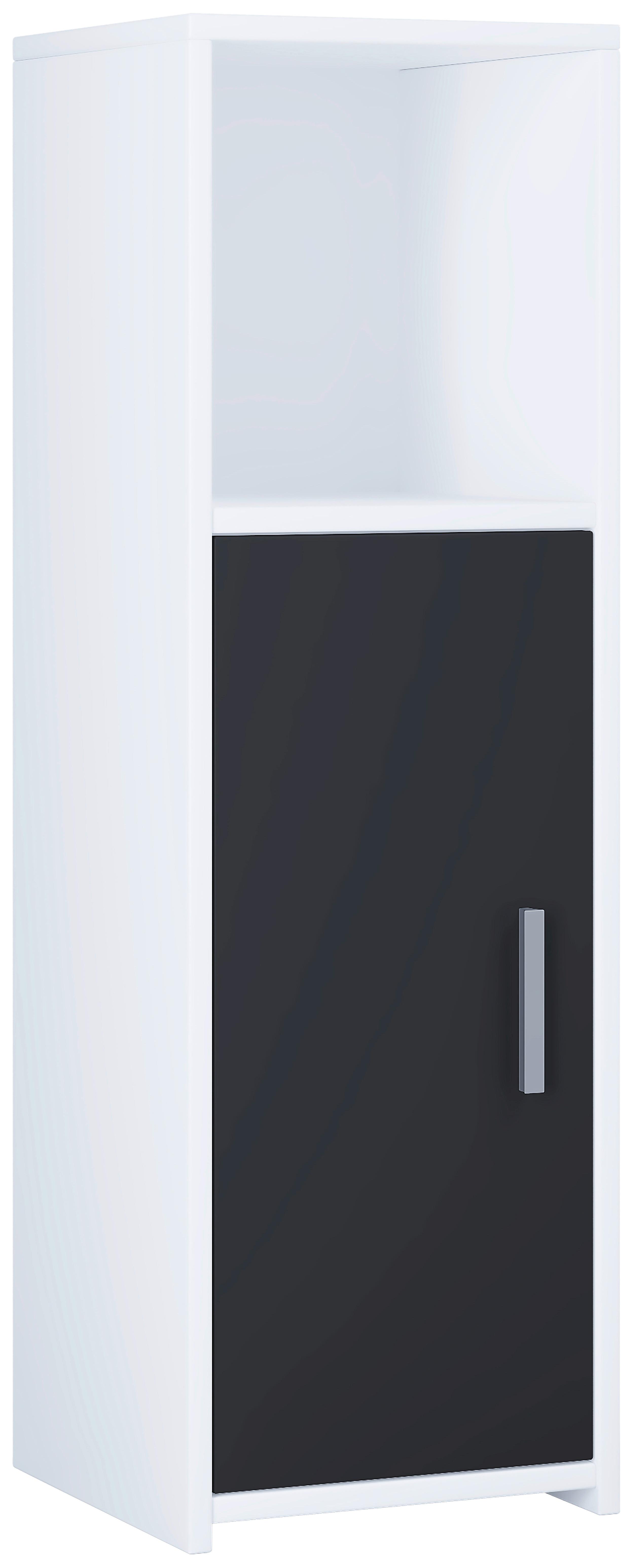 Midischrank Zalo L ca. 30x95x30 cm Weiß/Schwarz - Schwarz/Weiß, MODERN, Holzwerkstoff (30/95,3/30cm) - MID.YOU