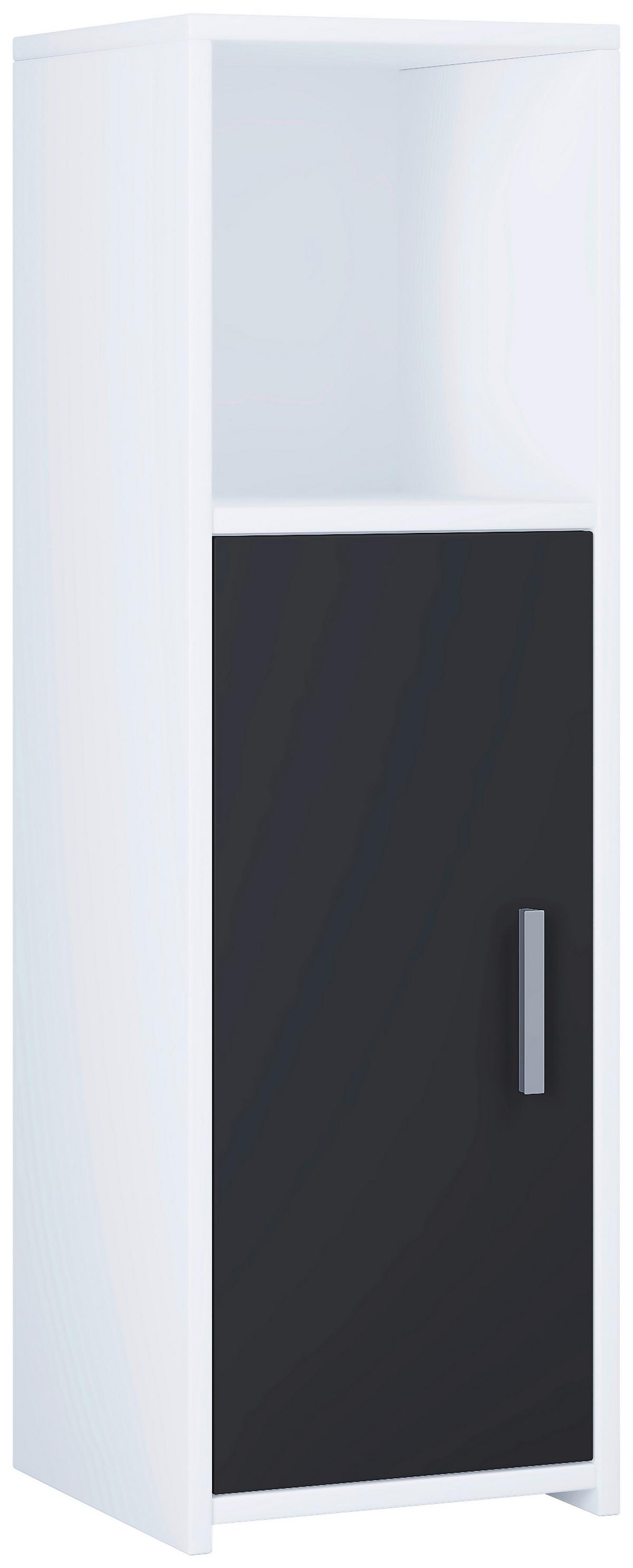 Midischrank Zalo L ca. 30x95x30 cm Weiß/Schwarz - Schwarz/Weiß, MODERN, Holzwerkstoff (30/95,3/30cm) - MID.YOU