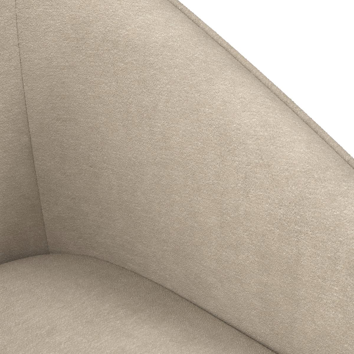 Armlehnstuhl Emmie Taupe Chenille Drehbar Gepolstert - Taupe/Eichefarben, MODERN, Holz/Textil (60/75/60cm) - Bessagi Home