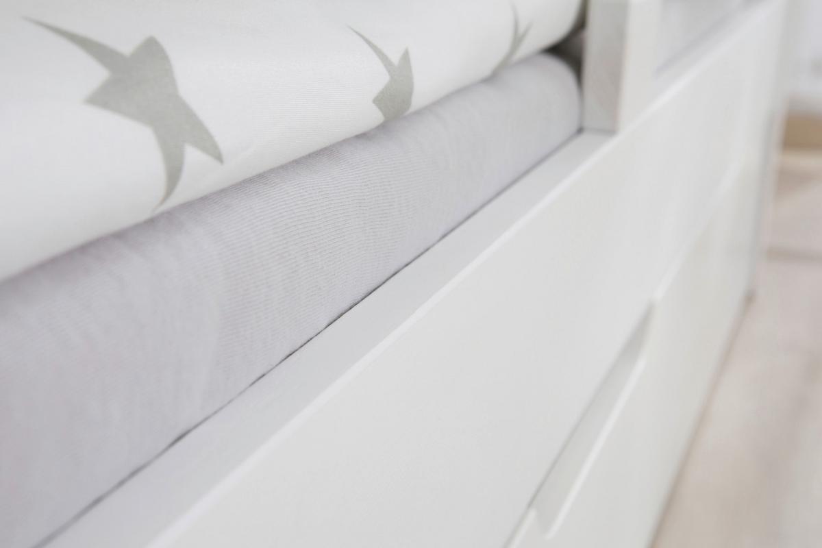Bett Bennet mit Ausziehbett ca. 90x200 cm Weiß - Naturfarben/Weiß, MODERN, Holz/Textil (90/200cm) - MID.YOU